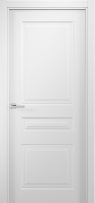 Фото -   Межкомнатная дверь "Скандия", пг, белый шелк   | фото в интерьере