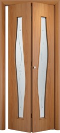 Фото -   Складная дверь С-10 (ф), миланский орех   | фото в интерьере