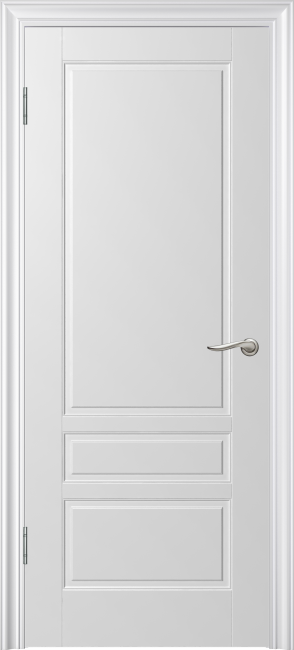 Фото -   Межкомнатная дверь "Скай-3", пг, белый   | фото в интерьере