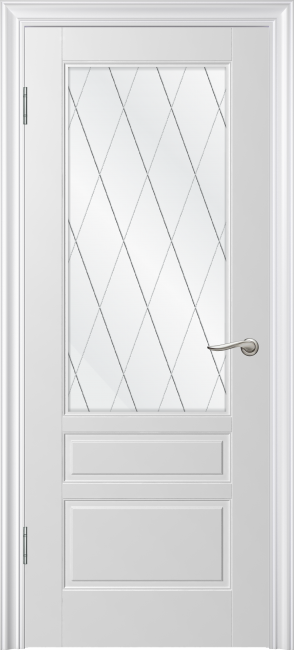 Фото -   Межкомнатная дверь "Скай-3", по, белый   | фото в интерьере