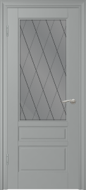 Фото -   Межкомнатная дверь "Скай-3", по, серый   | фото в интерьере