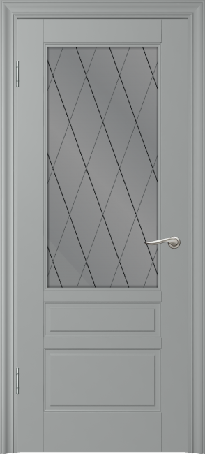 Фото -   Межкомнатная дверь "Скай-3", по, серый   | фото в интерьере