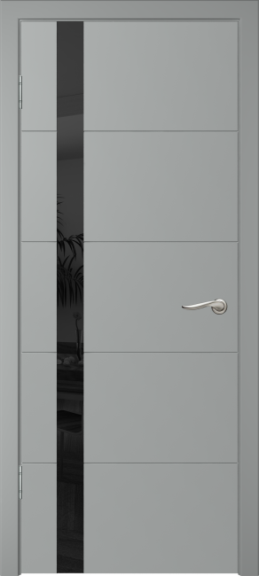 Фото -   Межкомнатная дверь "Скай-5", по, серый   | фото в интерьере