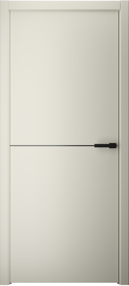 Межкомнатная дверь "Стиль LINE 2", пг, латте, AL- кромка черная
