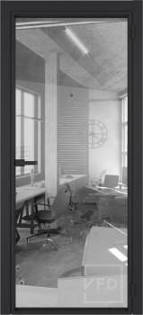 Алюминевая дверь System R00 Black Sand стекло Air Space