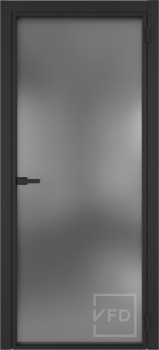 Алюминевая дверь System R00 Black Sand стекло Dark Cloud