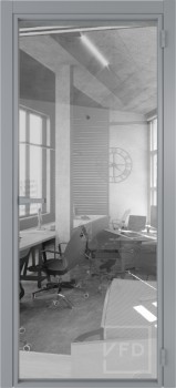 Алюминевая дверь System R00 Chrome стекло Air Space