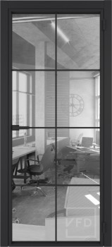 Алюминевая дверь System R44 Black Sand стекло Air Space