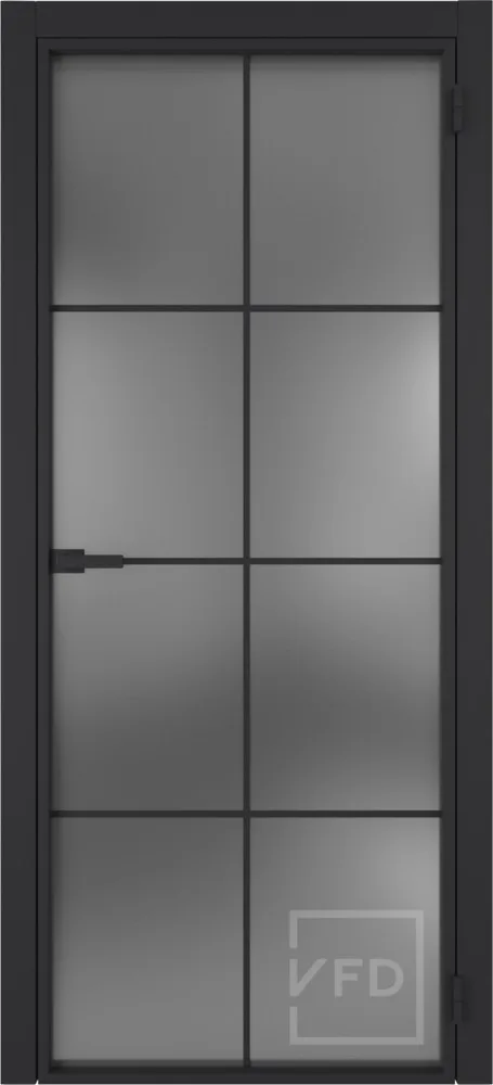 Алюминевая дверь System R44 Black Sand стекло Dark Cloud