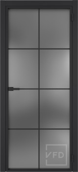 Алюминевая дверь System R44 Black Sand стекло Dark Cloud