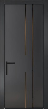 Межкомнатная дверь "Тренто Line ДГ-01", пг, черная ral 9004