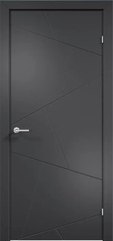 Межкомнатная дверь "Триест 02", пг, RAL 9004 (черная)
