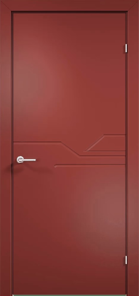 Межкомнатная дверь "Триест 04", пг, RAL 3003 (пурпурно-красный)