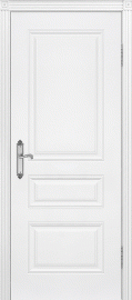 Фото -   Межкомнатная дверь "Трио В1", пг, белый   | фото в интерьере