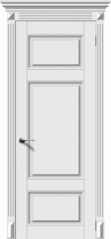 Фото -   Межкомнатная дверь "Трио", пг, белый   | фото в интерьере