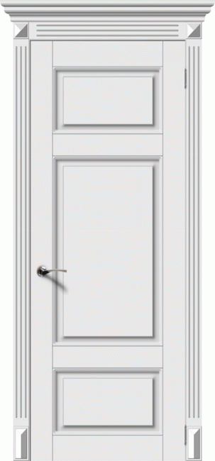 Фото -   Межкомнатная дверь "Трио", пг, белый   | фото в интерьере