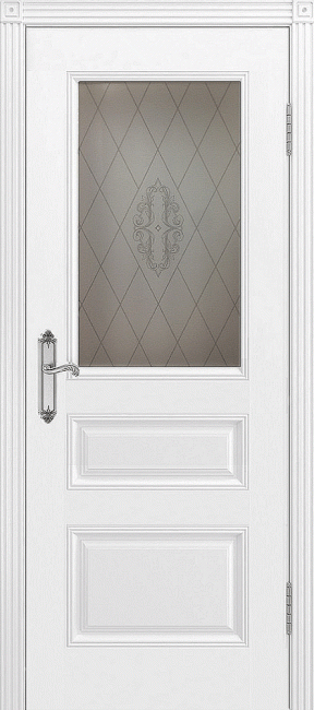 Фото -   Межкомнатная дверь "Трио В1", по белый   | фото в интерьере