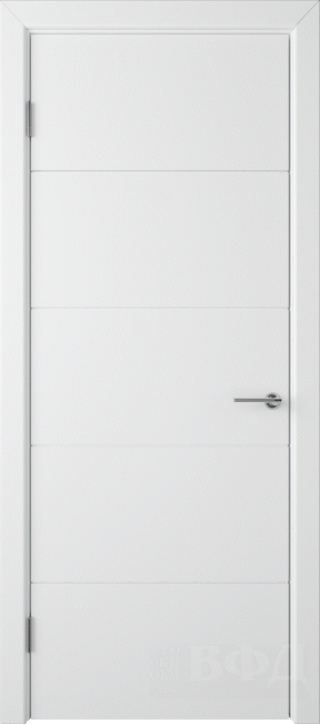 Фото -   Межкомнатная дверь "Тривиа", пг, белый   | фото в интерьере