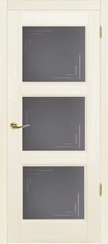 Межкомнатная дверь "Турин", по, слоновая кость, Браш сосна