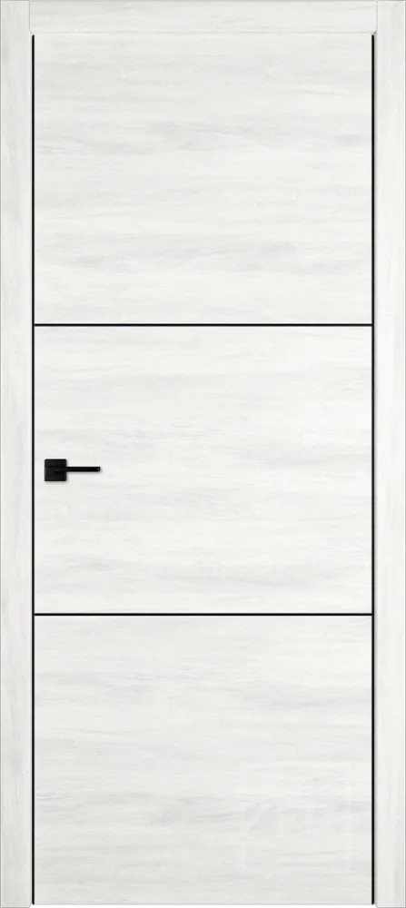 Межкомнатная дверь "УРБАН 2" (URBAN 2), пг, Шале северный (Nord Vellum) (черный молдинг)
