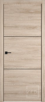 Межкомнатная дверь "УРБАН 2" (URBAN 2), пг, Шале пустынный (Sand Vellum) (черный молдинг)