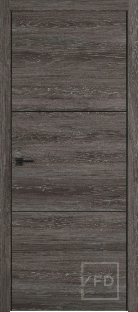 Межкомнатная дверь "УРБАН 2" (URBAN 2), пг, Шале графит (Terra Vellum) (черный молдинг)
