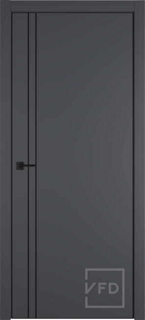 Фото -   Межкомнатная дверь "URBAN 2V", пг, Onyx BE, черная кромка   | фото в интерьере