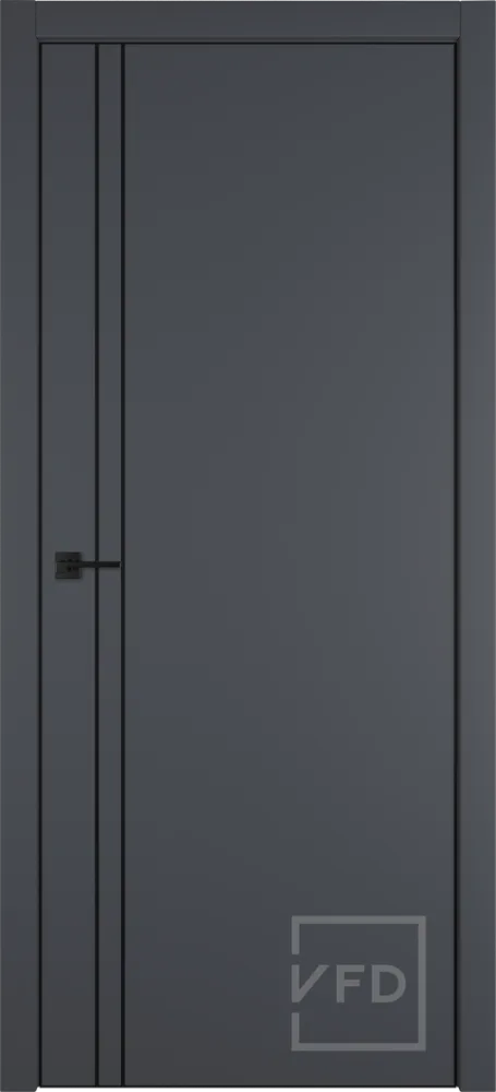 Межкомнатная дверь "УРБАН 2ВР" (URBAN 2V), пг, Эмалекс графит (Onyx) BE, черная кромка