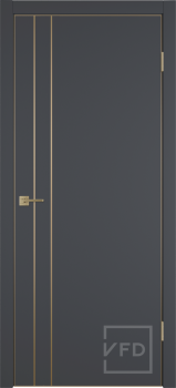 Межкомнатная дверь "URBAN 2V", пг, Emalex onyx 4-xGE Gold mould