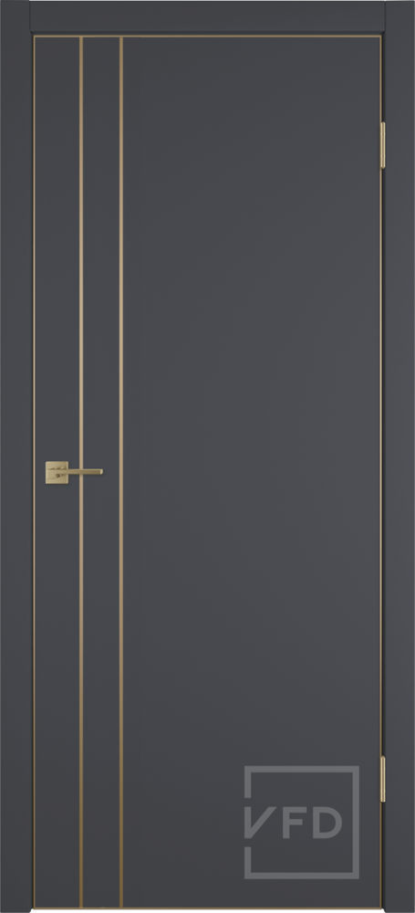 Межкомнатная дверь "URBAN 2V", пг, Emalex onyx 4-xGE Gold mould