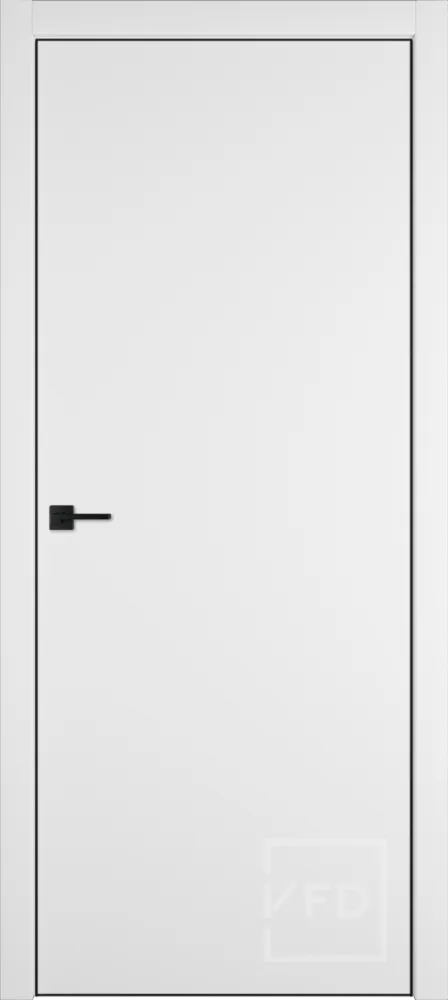 Межкомнатная дверь "УРБАН ЗT" (URBAN Z), пг, Эмалекс белый (Ice) BE, черная кромка