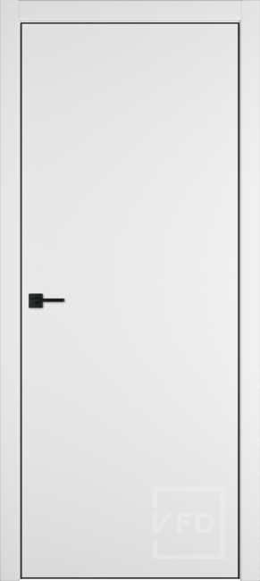 Фото -   Межкомнатная дверь "URBAN Z", пг, Emalex Ice BE, черная кромка   | фото в интерьере