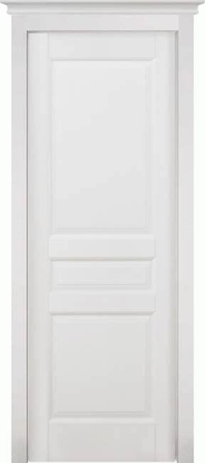 Фото -   Межкомнатная дверь "Валенсия", пг, Эмаль Белая (RAL 9010), Браш сосна   | фото в интерьере