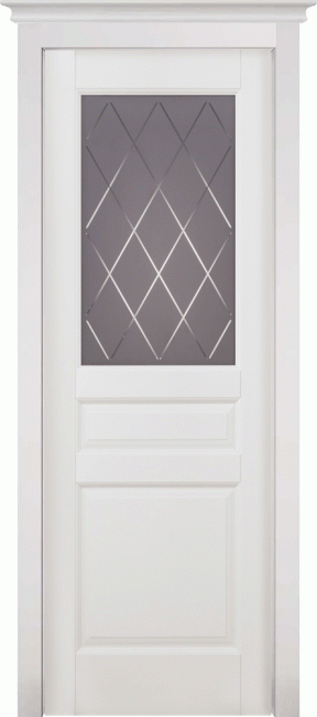 Фото -   Межкомнатная дверь Валенсия, по, белая эмаль   | фото в интерьере