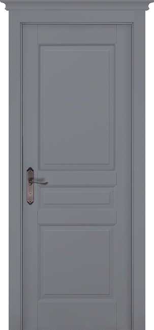 Фото -   Межкомнатная дверь "Валенсия", пг, Эмаль Грей, Браш сосна   | фото в интерьере