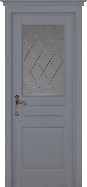 Фото -   Межкомнатная дверь "Валенсия", по, Эмаль Грей, Браш сосна   | фото в интерьере