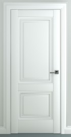 Фото -   Межкомнатная дверь "Венеция В1", пг, белый матовый   | фото в интерьере