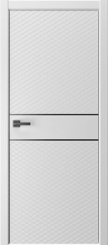 Межкомнатная дверь "VERSAL", пг, эмаль белая, молдинг черный