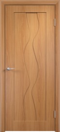 Фото -   Межкомнатная дверь ПВХ "Вираж", пг, миланский орех   | фото в интерьере