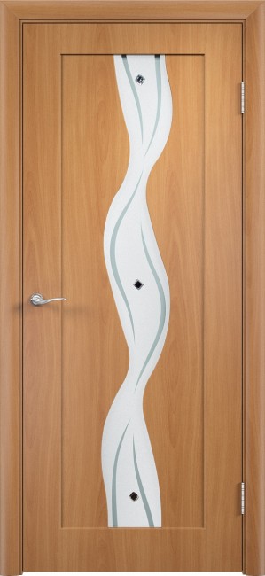 Фото -   Межкомнатная дверь ПВХ "Вираж", по, миланский орех   | фото в интерьере
