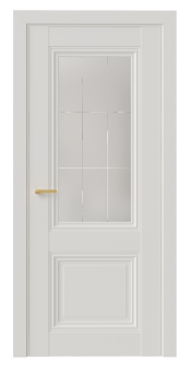 Межкомнатная дверь "VN 1", по "Сатинат гравировка ", белый (ПЭТ)