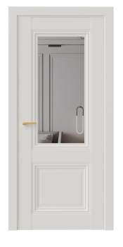 Межкомнатная дверь "VN 1", по " Зеркало с 2-х сторон", белый (ПЭТ)