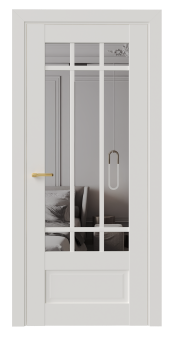 Межкомнатная дверь "VN 2.1", по " Зеркало с 2-х сторон", белый (ПЭТ)