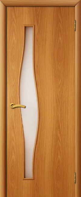 Фото -   Межкомнатная дверь "Волна", по, миланский орех   | фото в интерьере