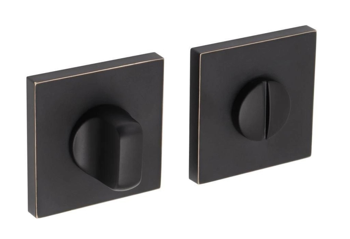 Фиксатор сантехнический ADDEN BAU, WC SQ-003 BLACK / GOLD RIM (цвет ЧЁРНЫЙ МАТОВЫЙ/ ЗОЛОТО)