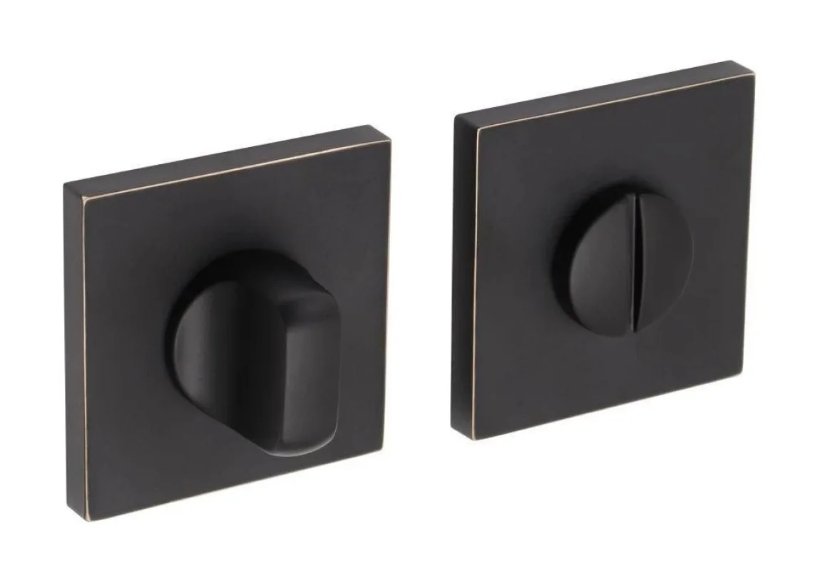 Фиксатор сантехнический ADDEN BAU, WC SQ-003 BLACK / GOLD RIM (цвет ЧЁРНЫЙ МАТОВЫЙ/ ЗОЛОТО)